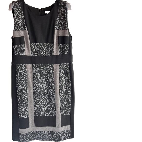 Chico's Dresses & Skirts - Chico's | Neutral Printed Sleeveless Sheath Dress Size 8/10/M Black & Grey